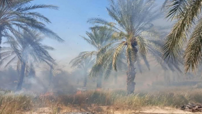 نشوب حريق بواحات توزر القديمة