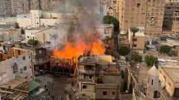 مصر: حريق هائل في موقع تصوير أحد المسلسلات